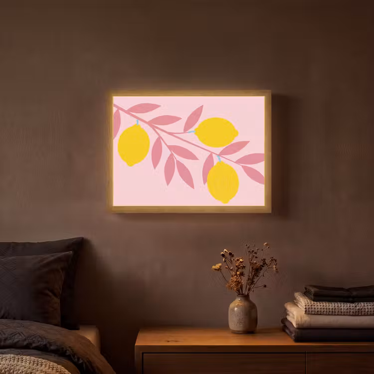 Lightbox - Wandlamp - Fruit - Tak - Natuur - Abstract - Roze — 3