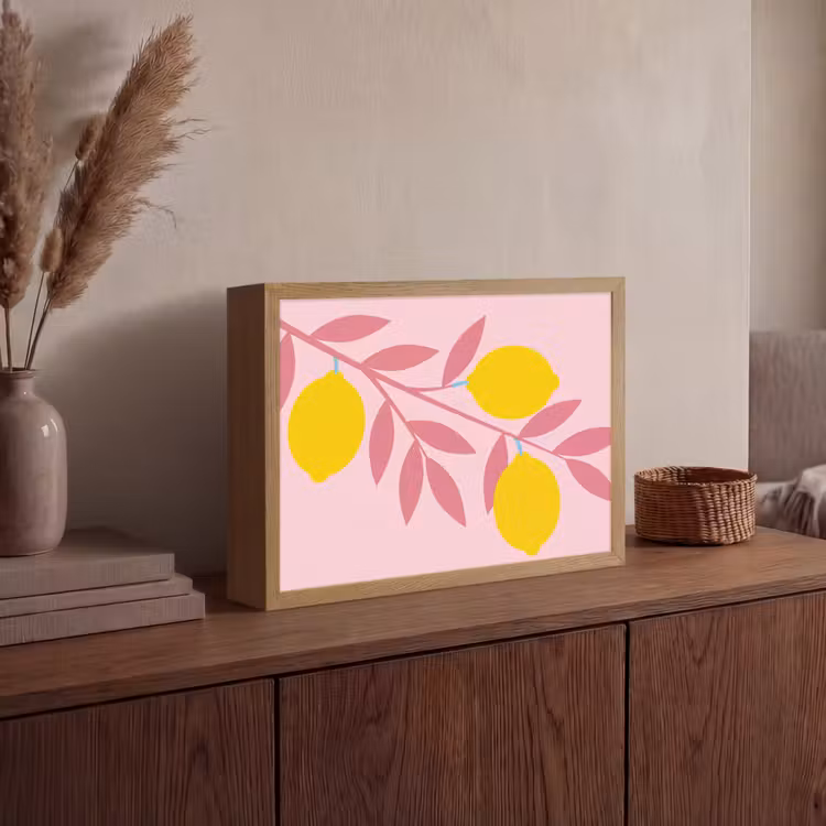 Lightbox - Wandlamp - Fruit - Tak - Natuur - Abstract - Roze — 4