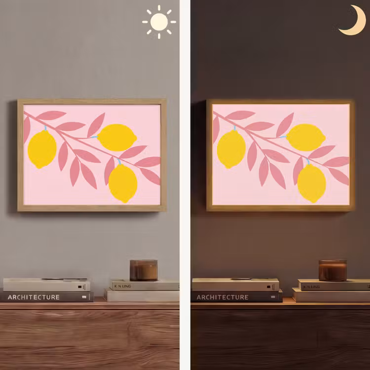 Lightbox - Wandlamp - Fruit - Tak - Natuur - Abstract - Roze — 6