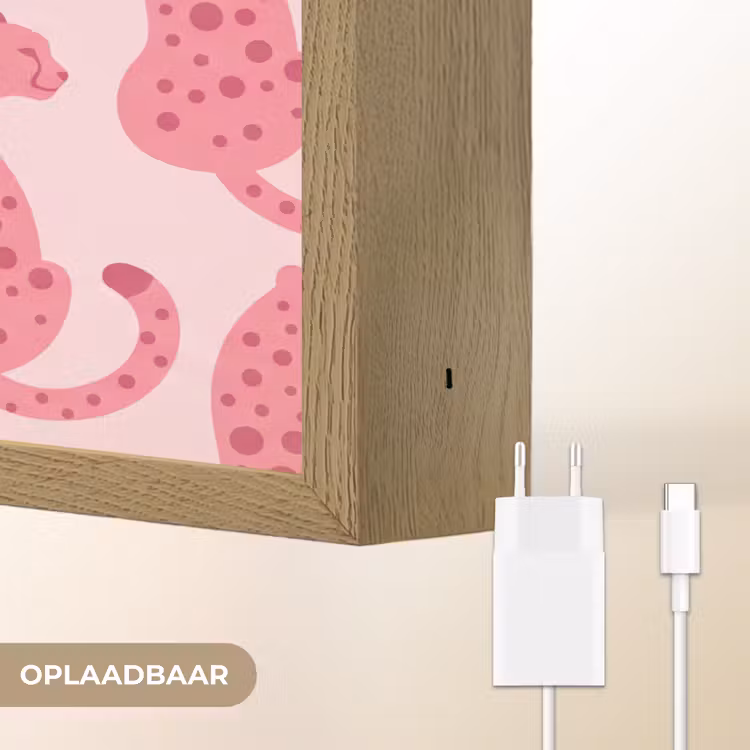 Lightbox - Wandlamp - Kat - Gevlekt - Dieren - Patroon - Roze — 7