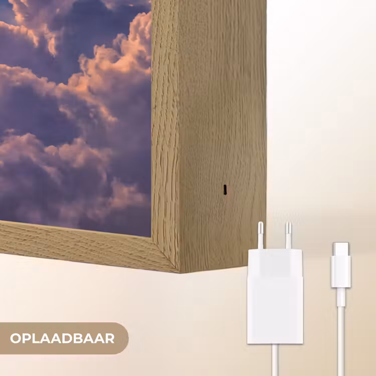 Lightbox - Wandlamp - Maan - Wolken - Nacht - Oranje — 7