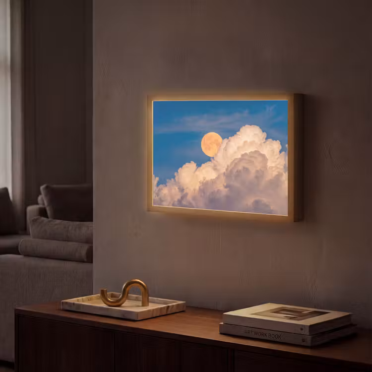 Lightbox - Wandlamp - Maan - Wolken - Natuur - Oranje — 2