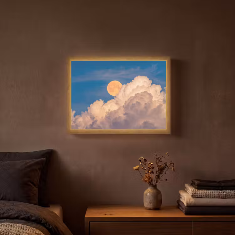 Lightbox - Wandlamp - Maan - Wolken - Natuur - Oranje — 3