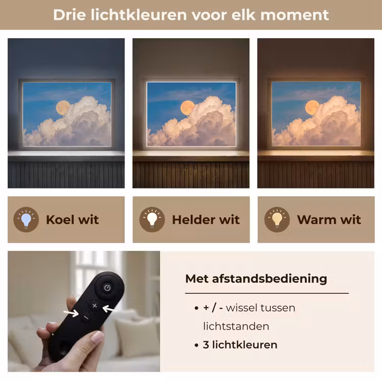 Lightbox - Wandlamp - Maan - Wolken - Natuur - Oranje — 8
