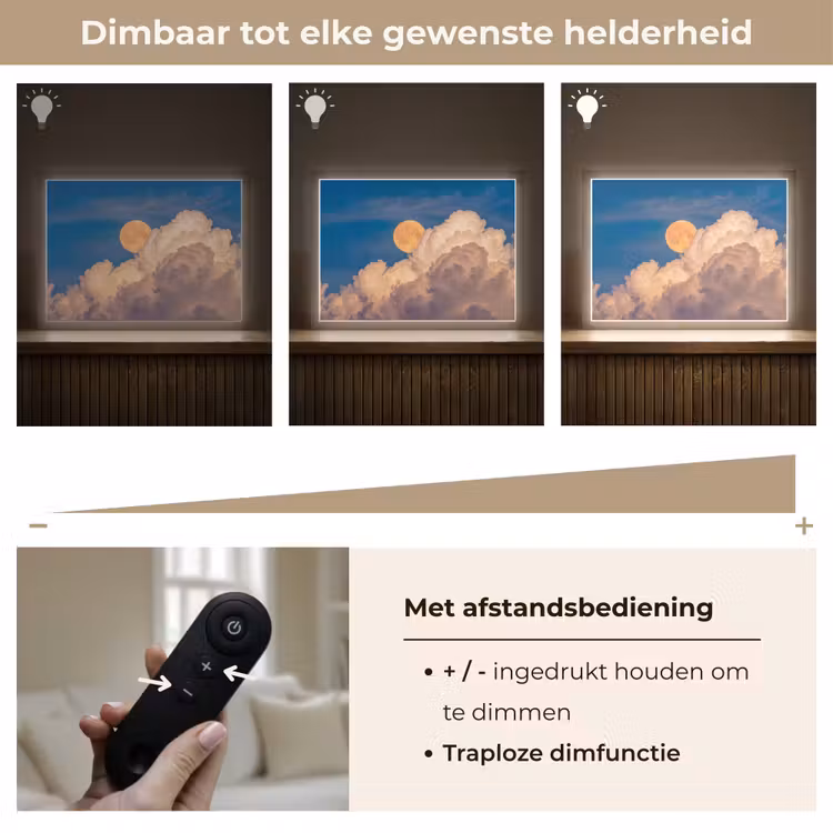 Lightbox - Wandlamp - Maan - Wolken - Natuur - Oranje — 9