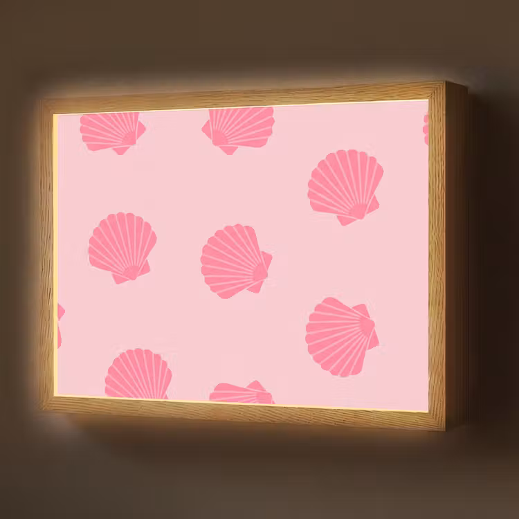 Lightbox - Wandlamp - Schelp - Patroon - Zee - Modern - Roze — 1