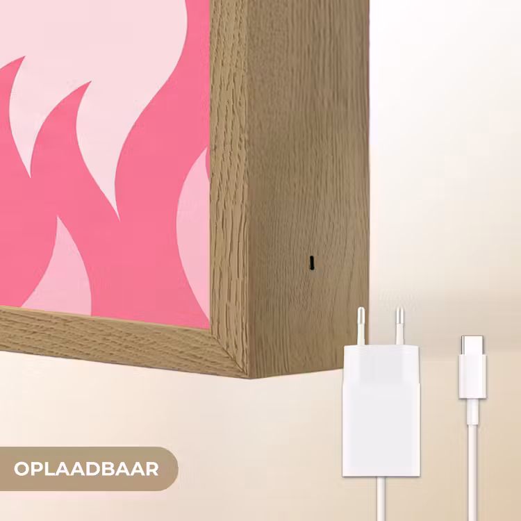 Lightbox - Wandlamp - Vlammen - Patroon - Abstract - Modern - Roze — 7