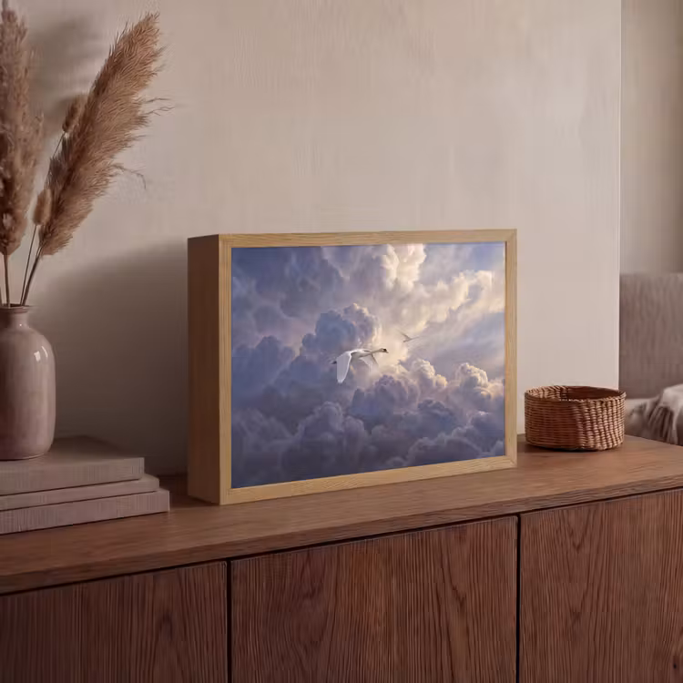 Lightbox - Wandlamp - Vogel - Vliegend - Natuur - Wit - Wolken — 4