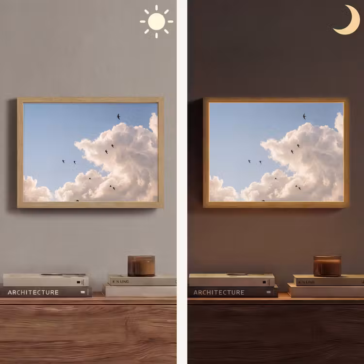 Lightbox - Wandlamp - Vogel - Vlucht - Wolken - Natuur - Blauw — 6