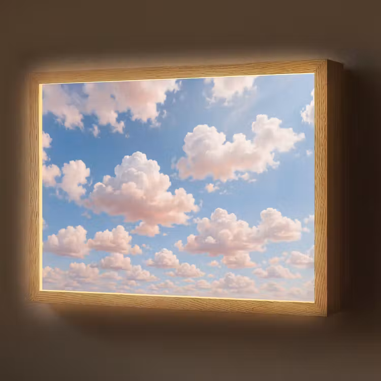 Lightbox - Wandlamp - Wolken - Hemel - Natuur - Licht - Blauw — 1