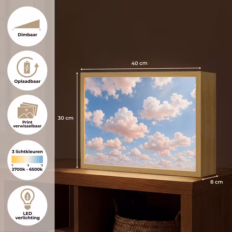 Lightbox - Wandlamp - Wolken - Hemel - Natuur - Licht - Blauw — 10