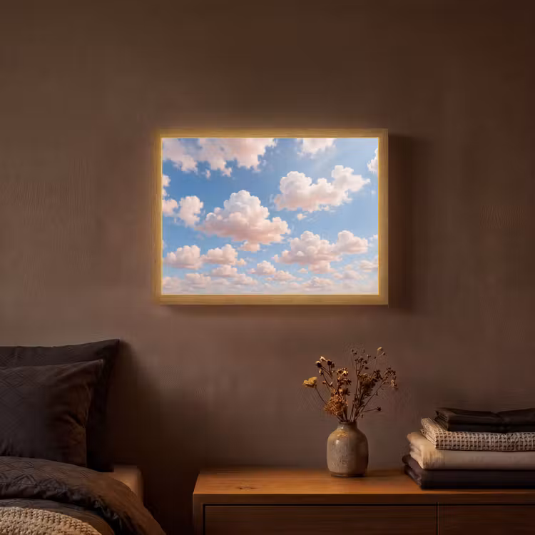 Lightbox - Wandlamp - Wolken - Hemel - Natuur - Licht - Blauw — 3