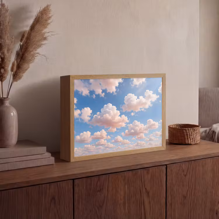 Lightbox - Wandlamp - Wolken - Hemel - Natuur - Licht - Blauw — 4