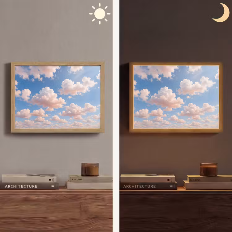 Lightbox - Wandlamp - Wolken - Hemel - Natuur - Licht - Blauw — 6