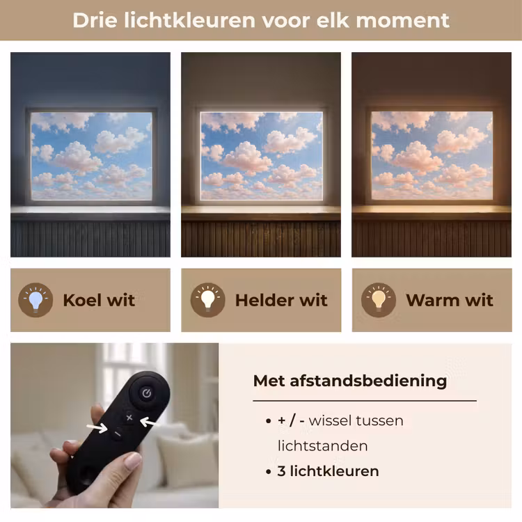 Lightbox - Wandlamp - Wolken - Hemel - Natuur - Licht - Blauw — 8