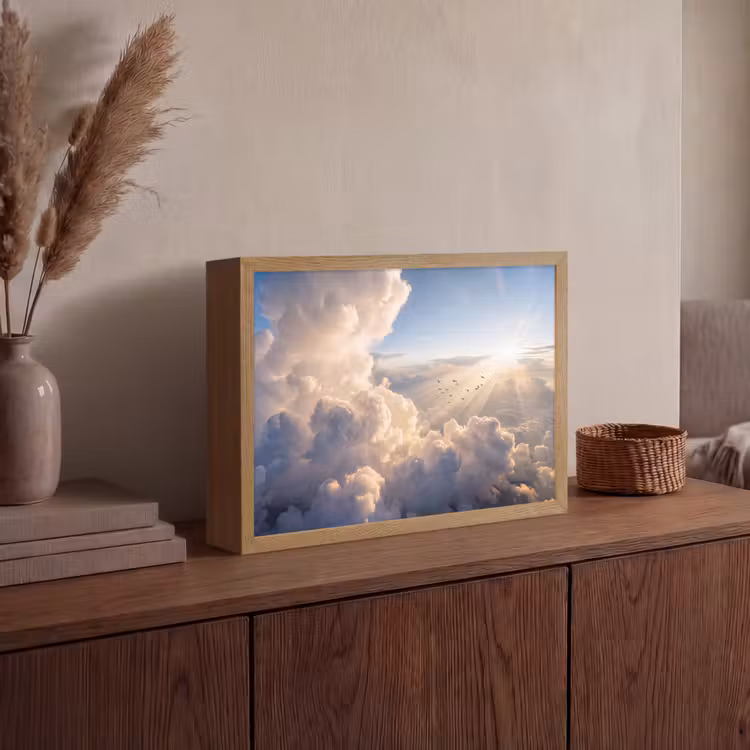 Lightbox - Wandlamp - Wolken - Zonnestralen - Natuur - Wit — 4