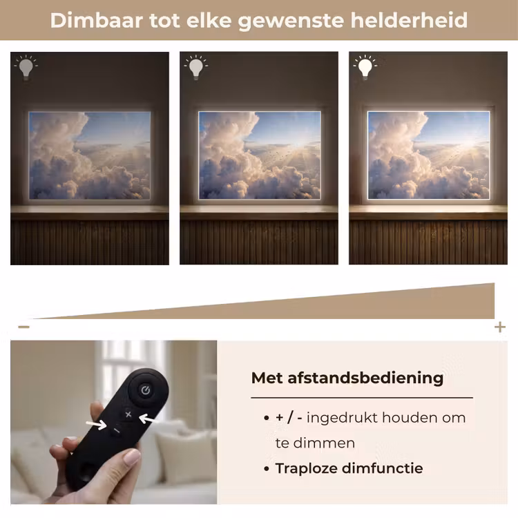 Lightbox - Wandlamp - Wolken - Zonnestralen - Natuur - Wit — 9
