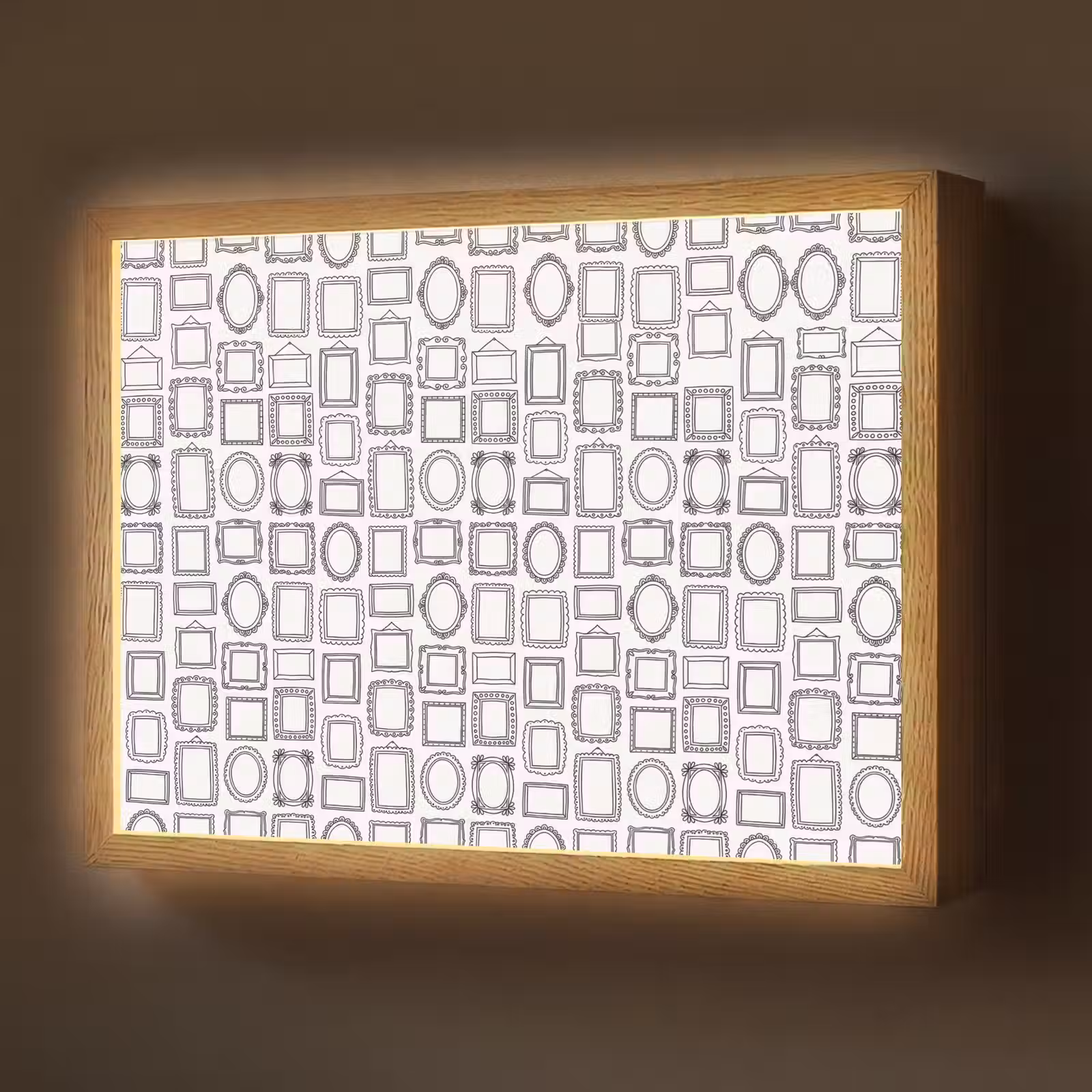 Lightbox - Wandlamp - Lijsten - Patroon - Decoratie - Schets - Zwart-wit — 1