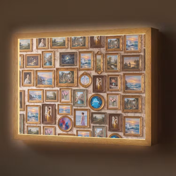 Lightbox - Wandlamp - Interieur - Kunst - Collectie - Klassiek - Goud — 1