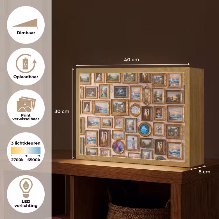 Lightbox - Wandlamp - Interieur - Kunst - Collectie - Klassiek - Goud — 10