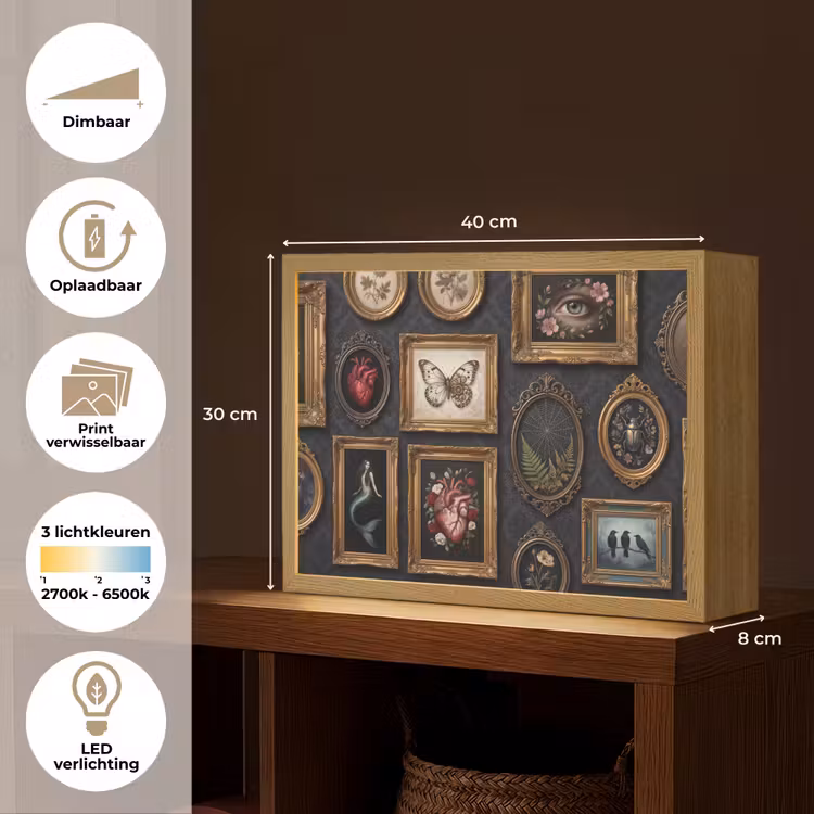 Lightbox - Wandlamp - Kunst - Collectie - Vintage - Klassiek - Donker — 10