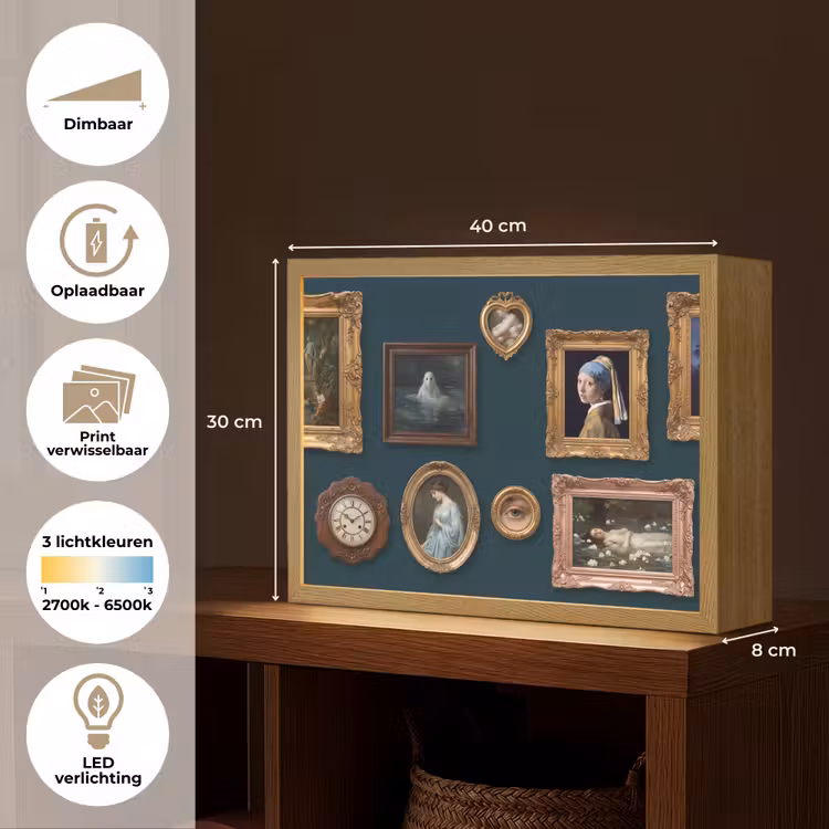 Lightbox - Wandlamp - Kunst - Schilderijen - Decoratie - Klassiek - Groen — 10