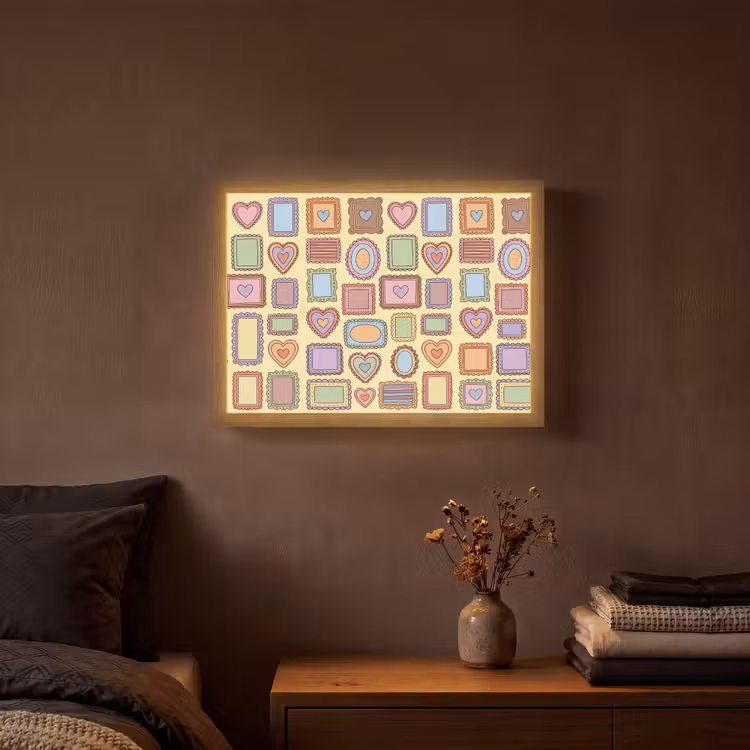 Lightbox - Wandlamp - Lijst - Patroon - Hart - Speels - Kleurrijk — 3