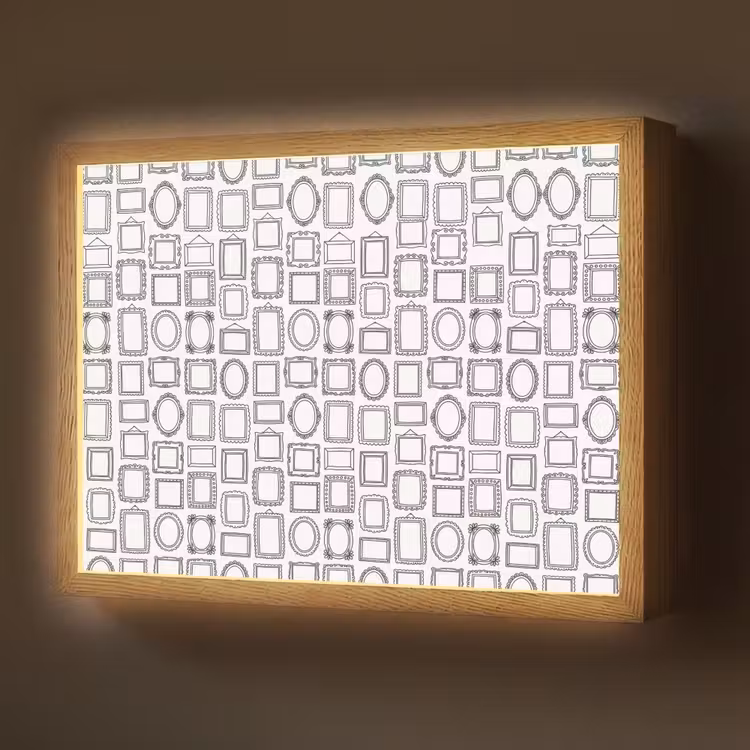 Lightbox - Wandlamp - Lijsten - Patroon - Decoratie - Schets - Zwart-wit — 1