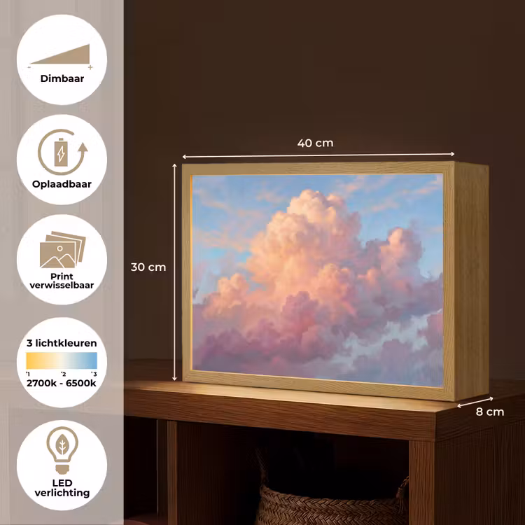 Lightbox - Wandlamp - Wolken - Lucht - Natuur - Abstract - Kleurrijk — 10