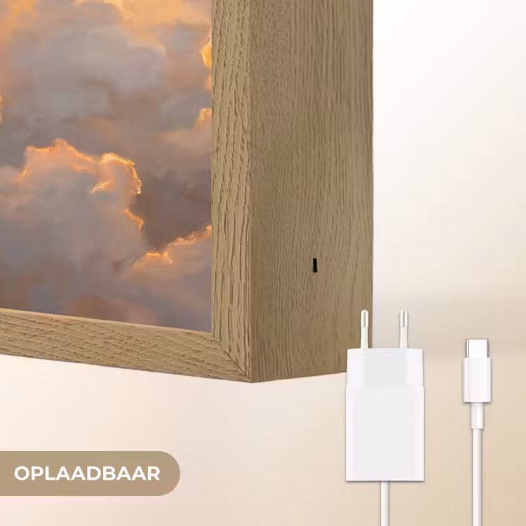 Lightbox - Wandlamp - Wolken - Zonsondergang - Natuur - Abstract - Goud — 7