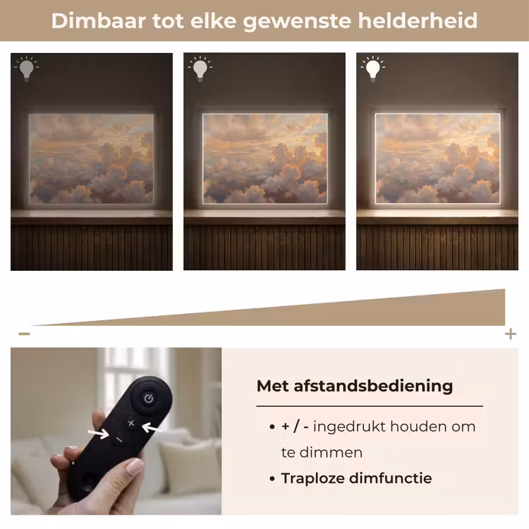 Lightbox - Wandlamp - Wolken - Zonsondergang - Natuur - Abstract - Goud — 9