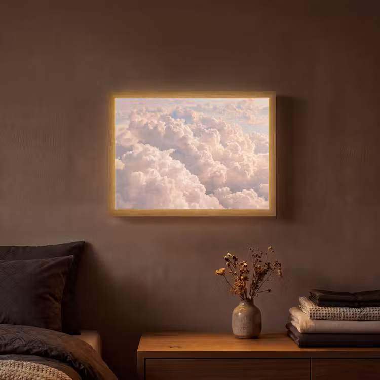 Lightbox - Wandlamp - Wolken - Zonsondergang - Natuur - Pastel - Roze — 3