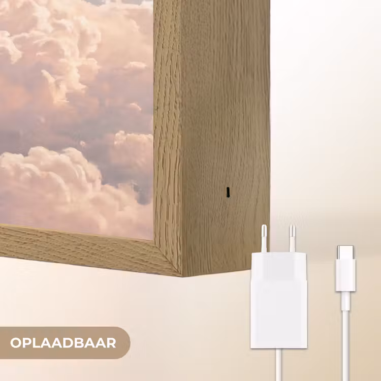 Lightbox - Wandlamp - Wolken - Zonsondergang - Natuur - Pastel - Roze — 7