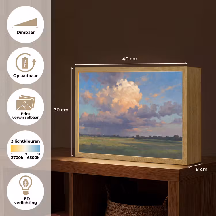 Lightbox - Wandlamp - Lucht - Wolken - Landschap - Modern - Oranje — 10