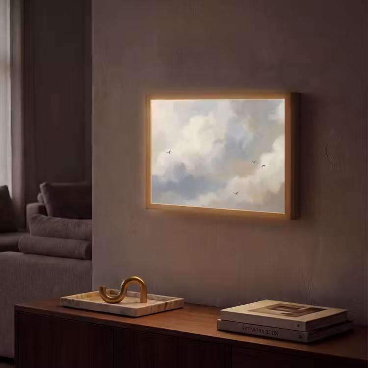 Lightbox - Wandlamp - Vogel - Wolken - Natuur - Modern - Grijs — 2