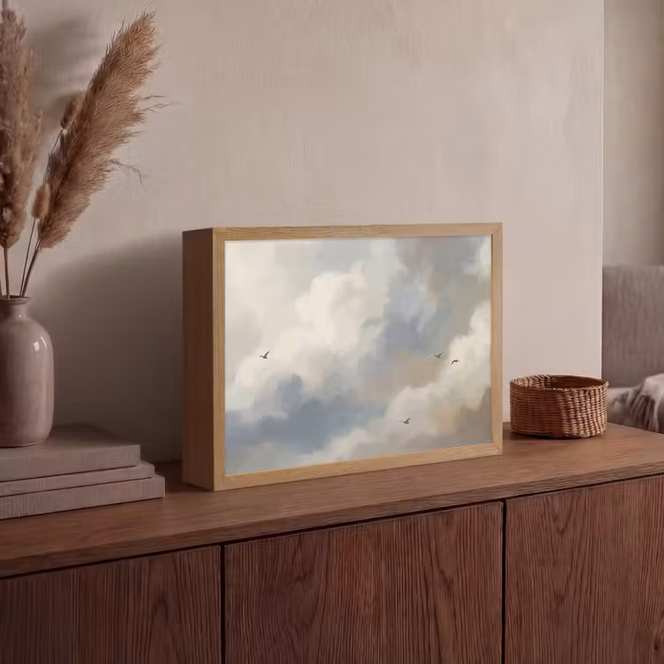 Lightbox - Wandlamp - Vogel - Wolken - Natuur - Modern - Grijs — 4