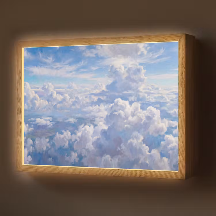 Lightbox - Wandlamp - Wolken - Lucht - Natuur - Abstract - Blauw — 1