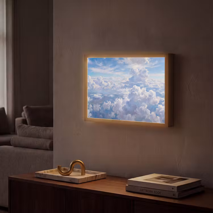 Lightbox - Wandlamp - Wolken - Lucht - Natuur - Abstract - Blauw — 2