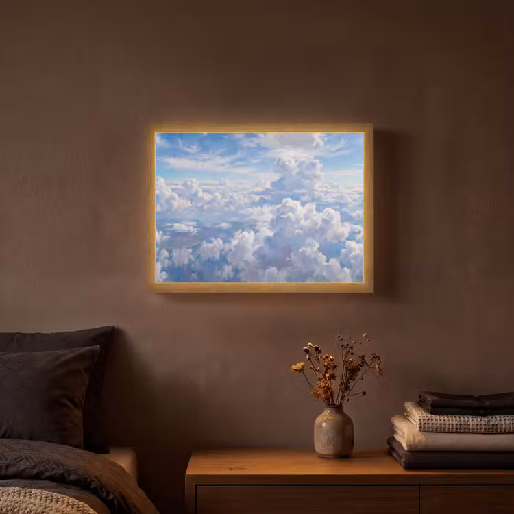 Lightbox - Wandlamp - Wolken - Lucht - Natuur - Abstract - Blauw — 3