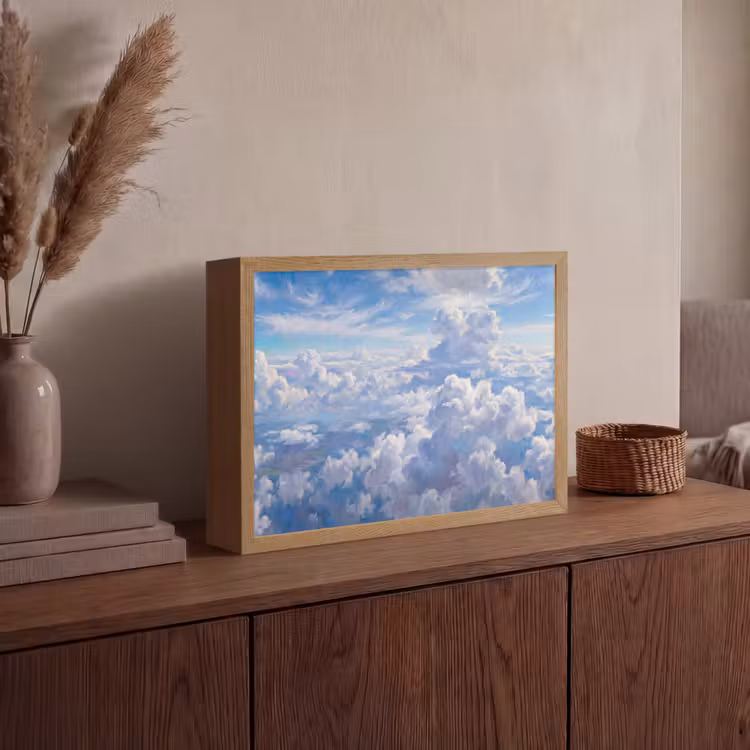 Lightbox - Wandlamp - Wolken - Lucht - Natuur - Abstract - Blauw — 4