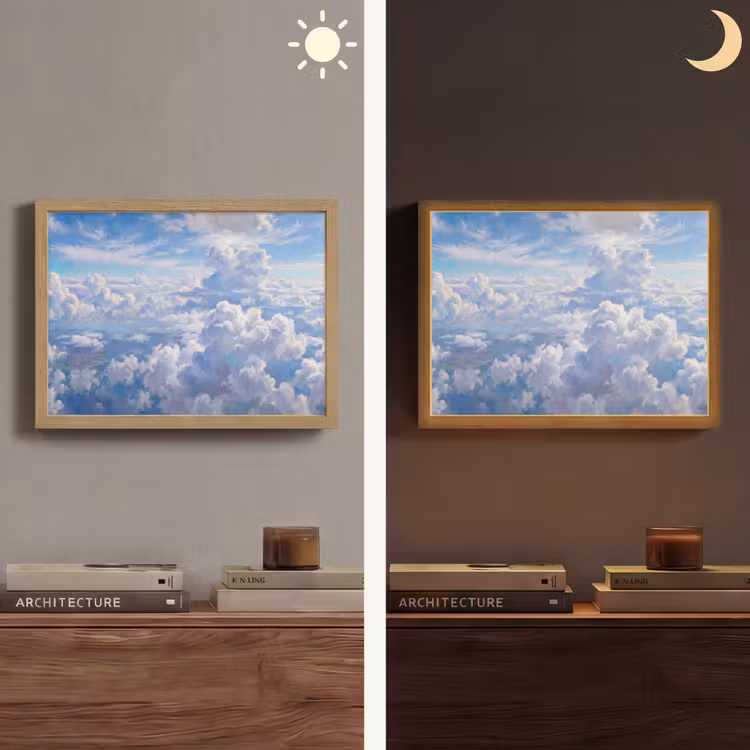 Lightbox - Wandlamp - Wolken - Lucht - Natuur - Abstract - Blauw — 6