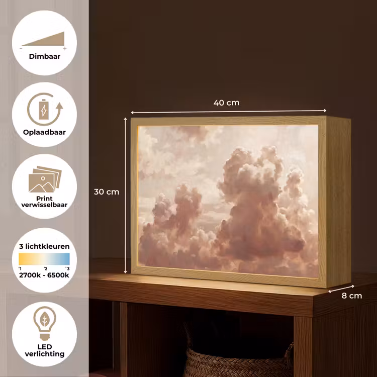 Lightbox - Wandlamp - Wolken - Lucht - Natuur - Modern - Bruin — 10