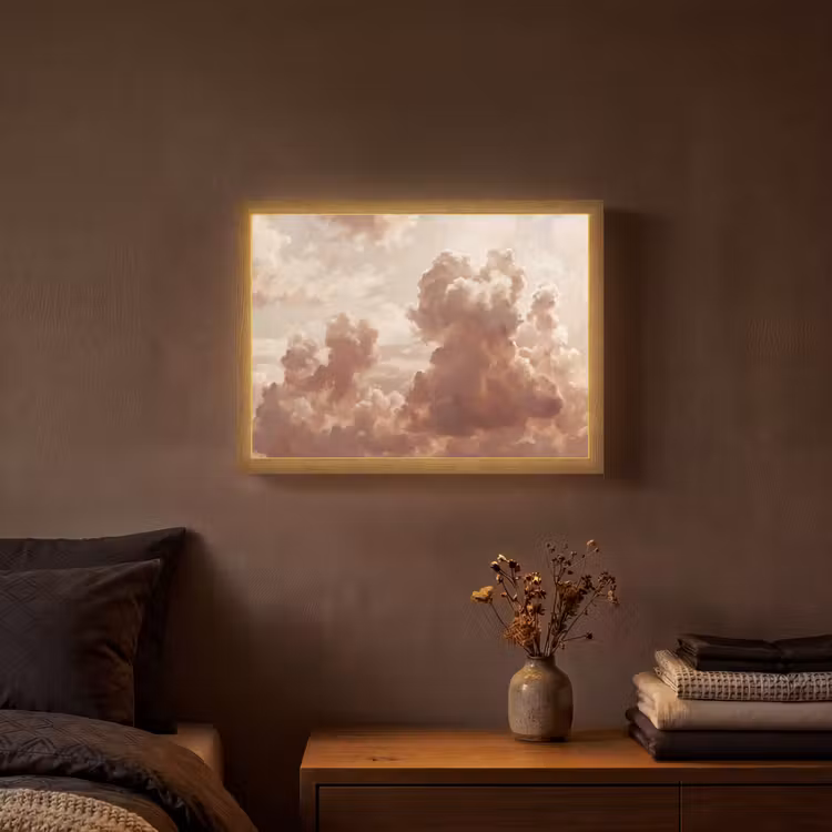 Lightbox - Wandlamp - Wolken - Lucht - Natuur - Modern - Bruin — 3