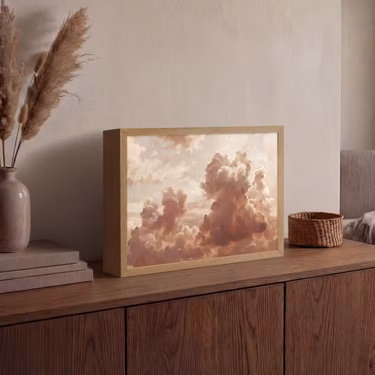 Lightbox - Wandlamp - Wolken - Lucht - Natuur - Modern - Bruin — 4