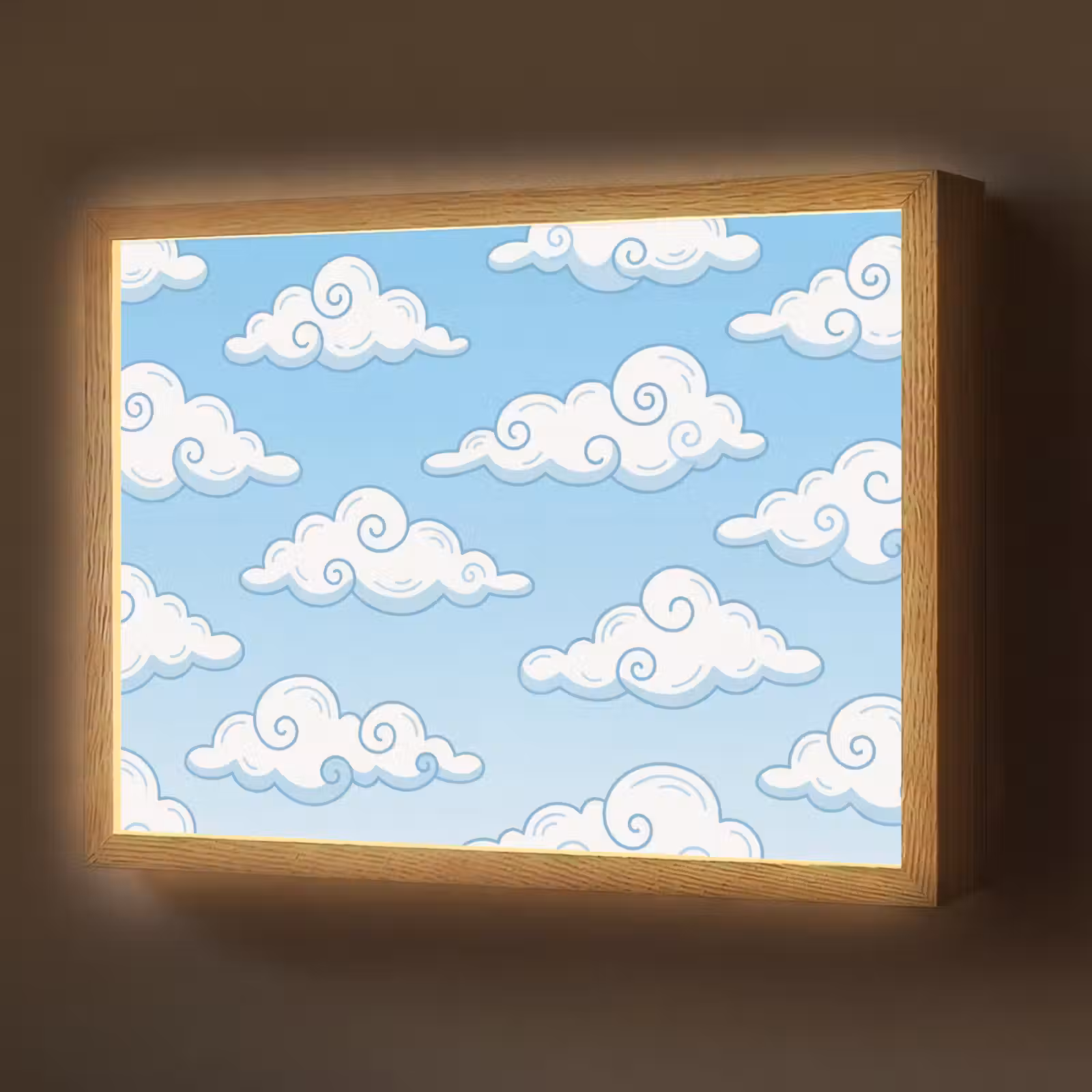 Lightbox - Wandlamp - Wolk - Lucht - Cartoon - Blauw - Wit — 1