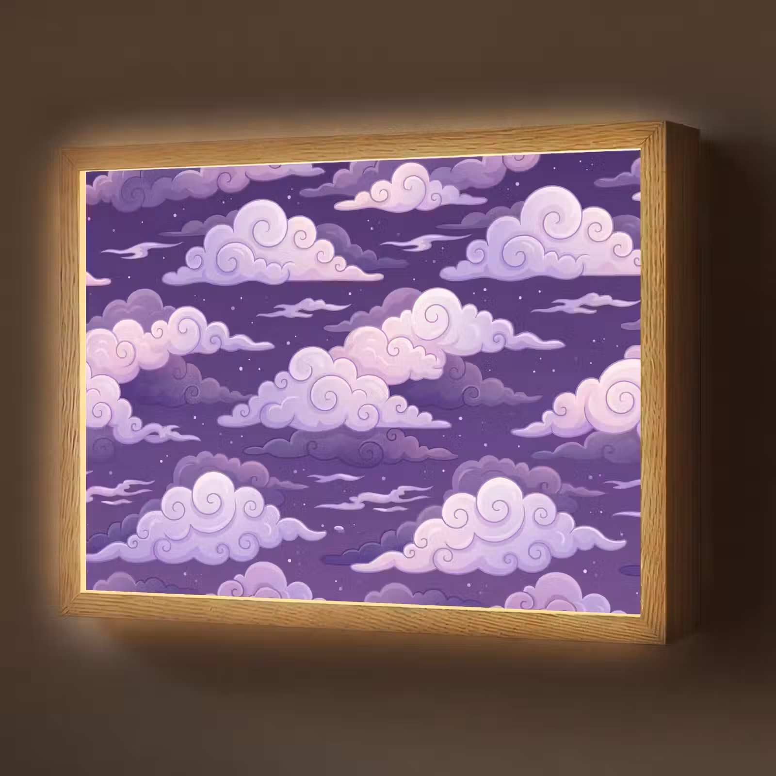 Lightbox - Wandlamp - Wolken - Nacht - Natuur - Abstract - Paars — 1