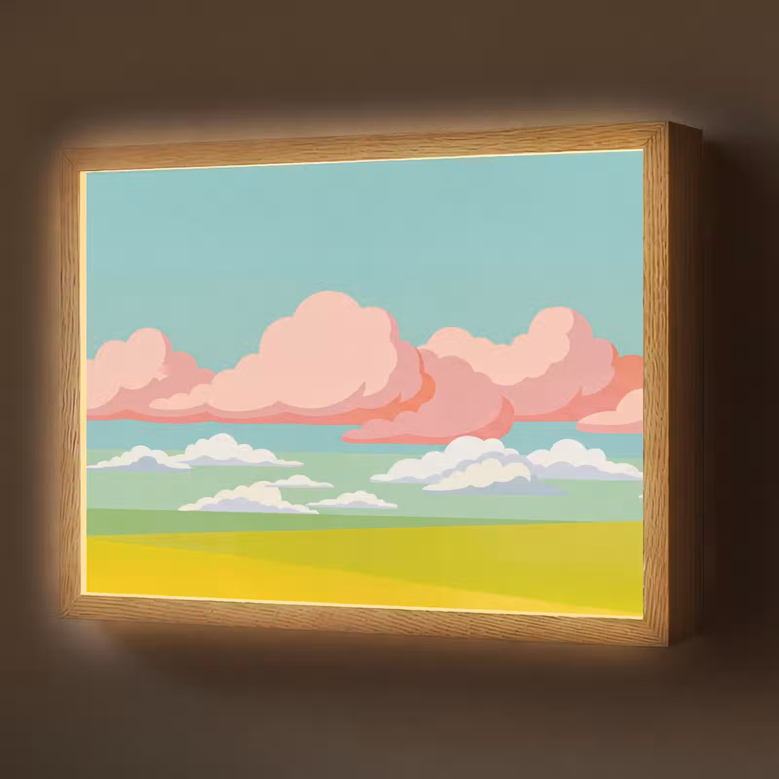 Lightbox - Wandlamp - Wolken - Roze - Natuur - Modern - Pastel — 1