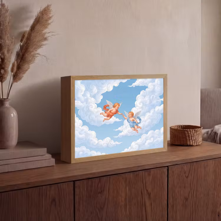 Lightbox - Wandlamp - Engel - Vliegend - Klassiek - Blauw — 4
