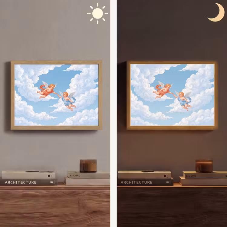 Lightbox - Wandlamp - Engel - Vliegend - Klassiek - Blauw — 6