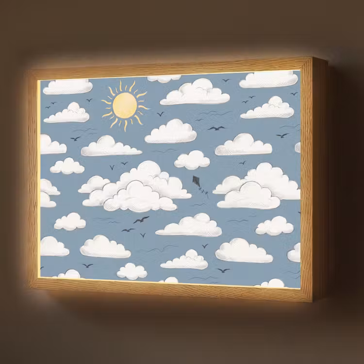 Lightbox - Wandlamp - Lucht - Zon - Wolken - Natuur - Blauw — 1